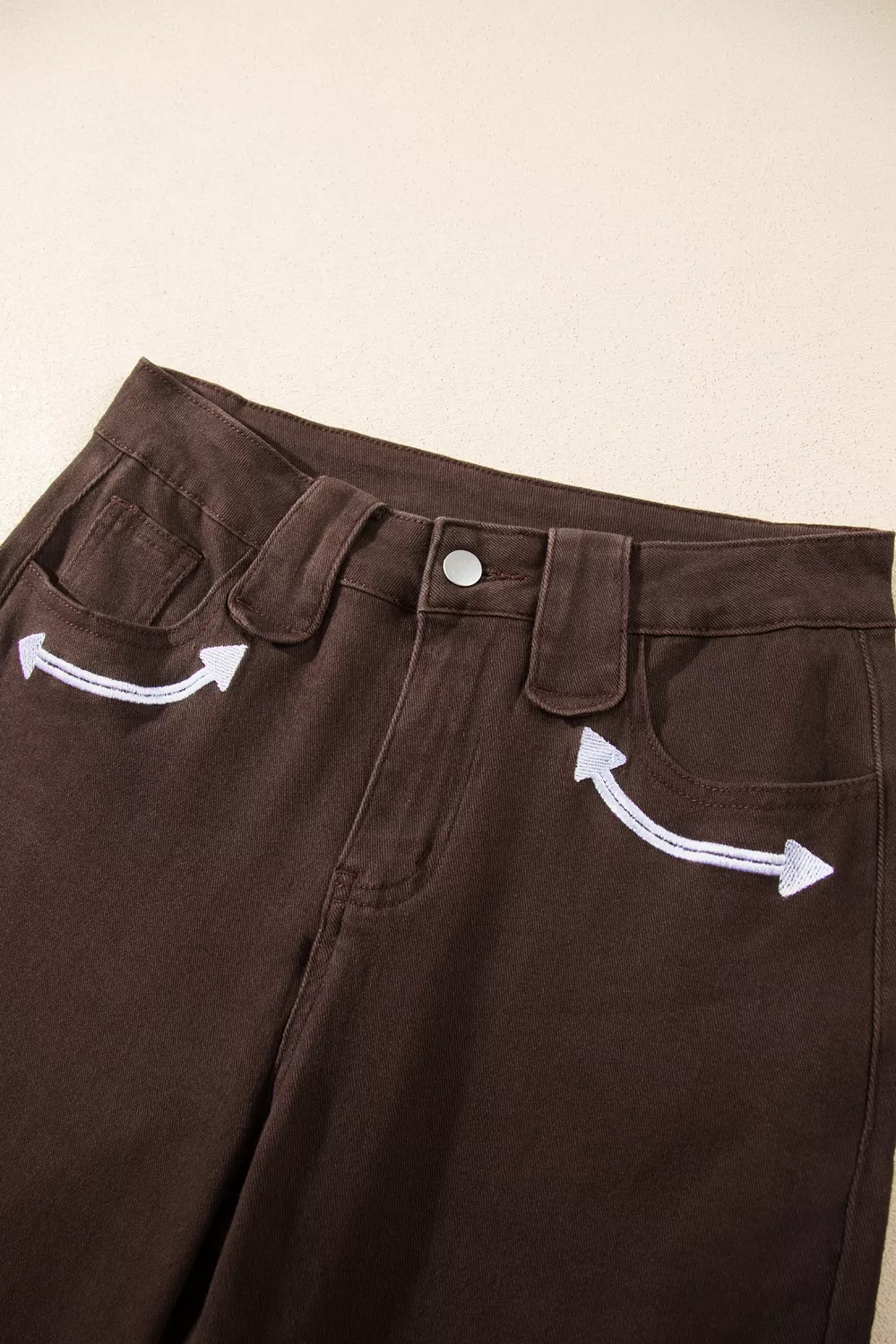 Western Colorblock Pockets Button Fly Decorative Belt Loops Straight Leg Jeans, image 13