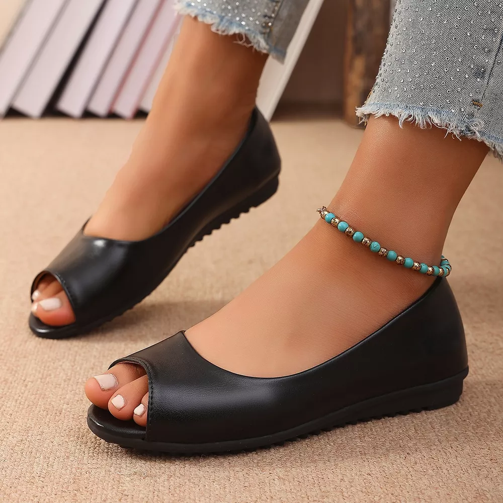 Peep Toe Flats Sandals, image 3