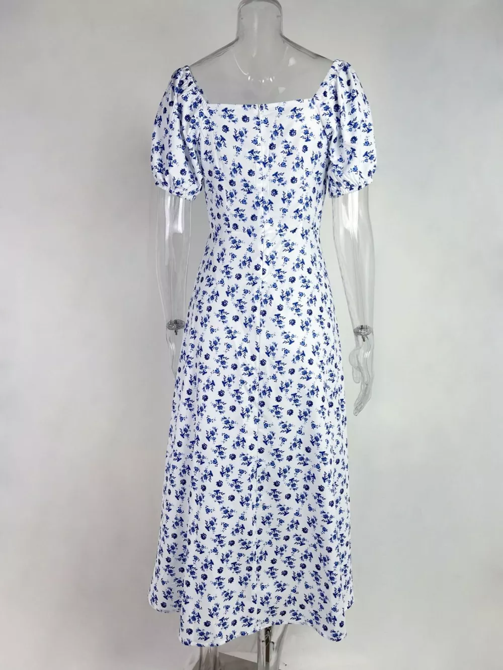 Full Size Floral Print Tie Front Slit Dress Plus Size, image 2