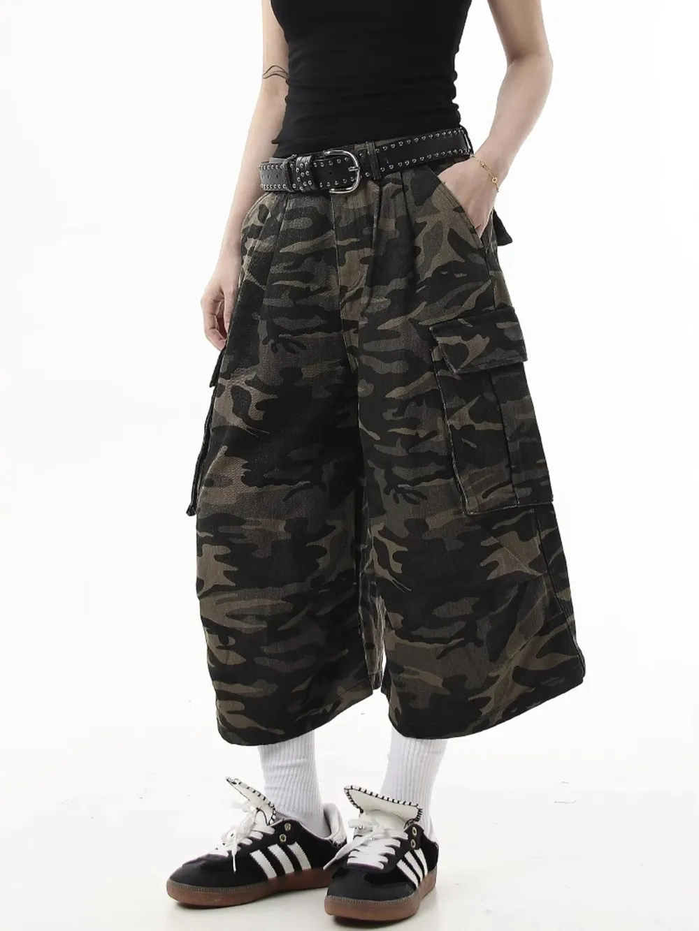 Men's Full Size Camouflage Cargo Denim Shorts Plus Size, image 3