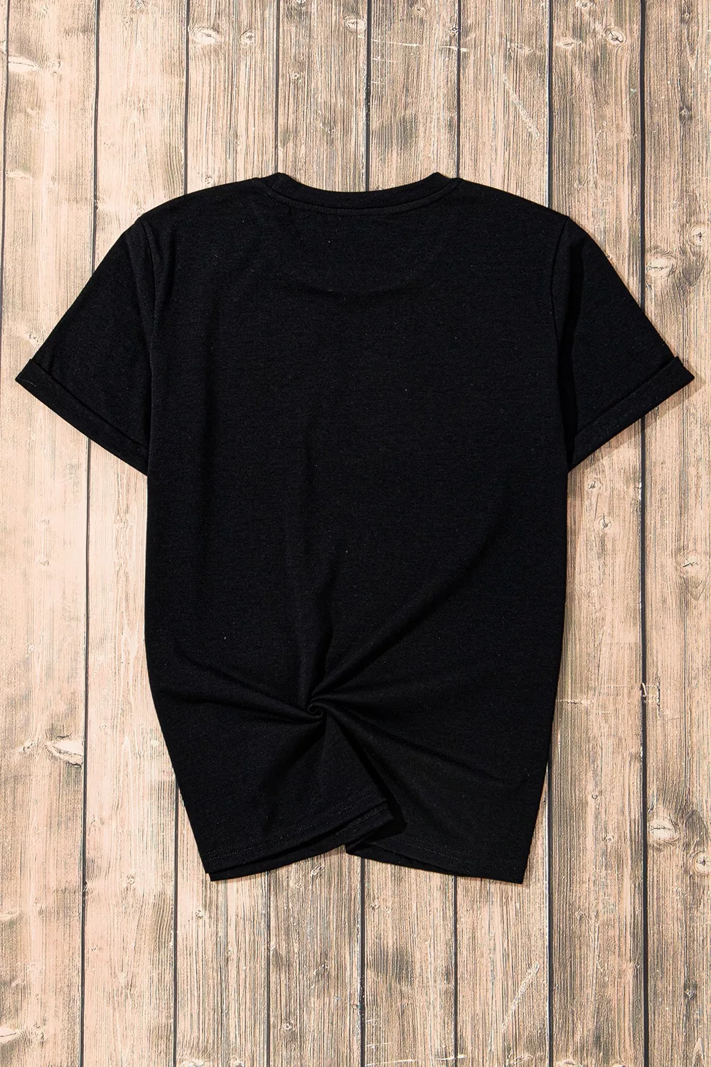 Rhinestone Skull Graphic Crew Neck T Shirt, image 4