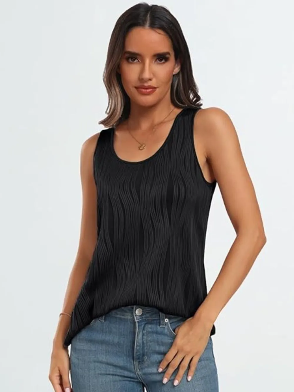 Round Neck Wide Strap Tank, image 22