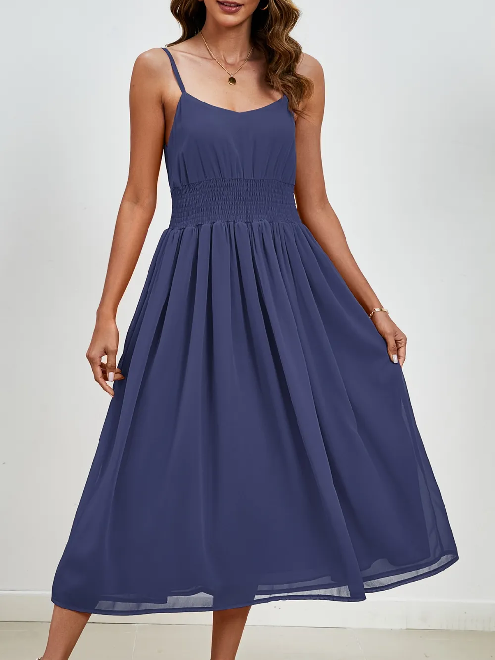 Scoop Neck Midi Cami Dress, image 8