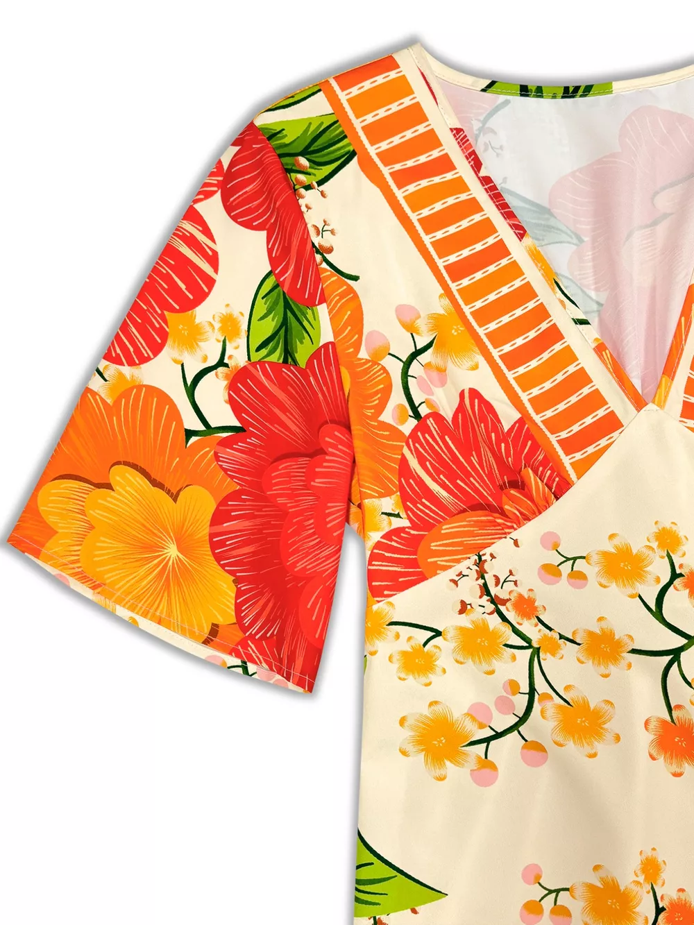 Floral Print V-Neck Maxi Dress, image 3
