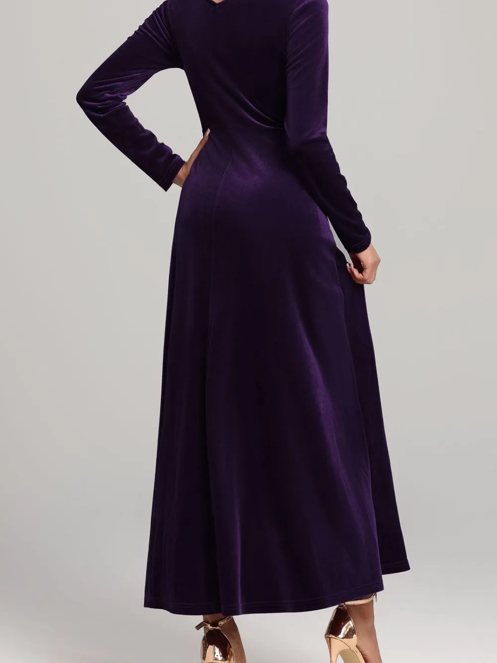 Square Neck Long Sleeve Velvet Dress, image 19