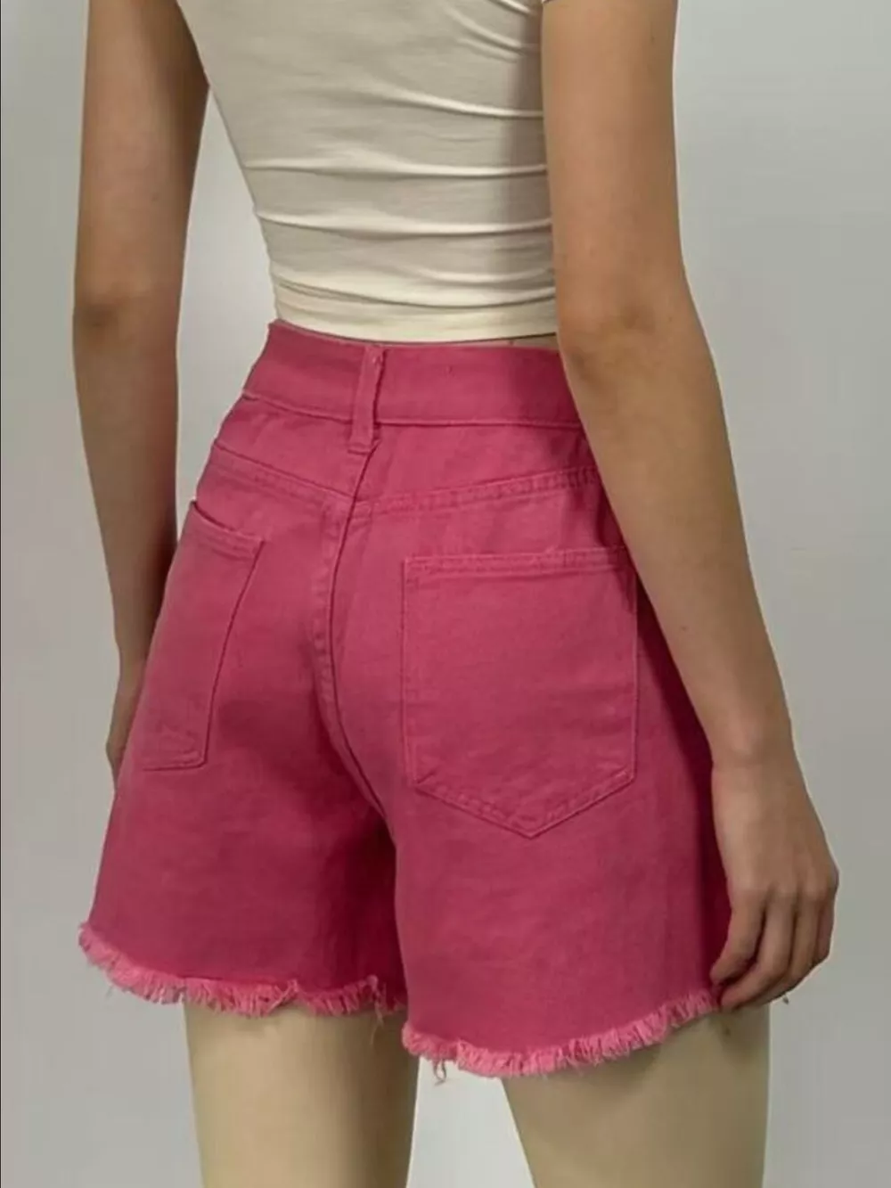 Rhinestone Chain Raw Hem Denim Shorts, image 11