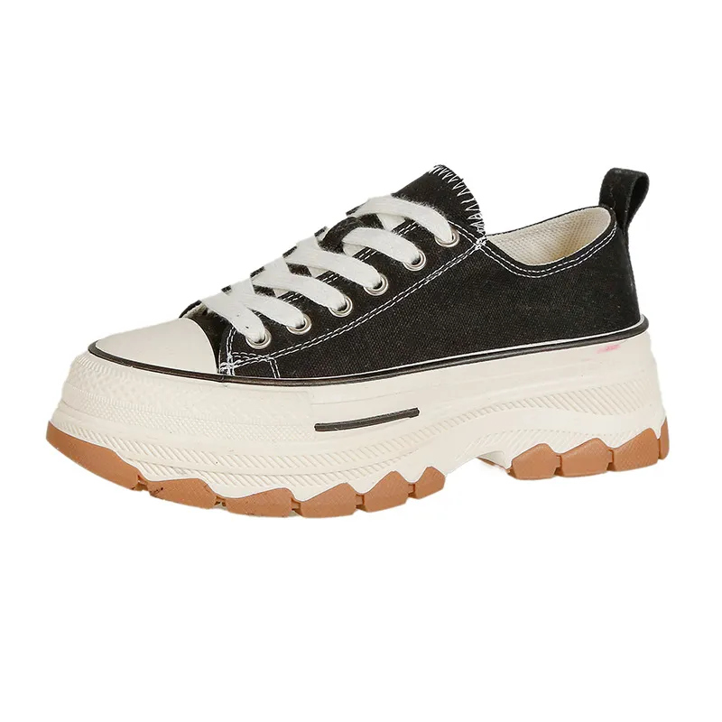 Round Toe Platform Canvas Sneakers, image 3