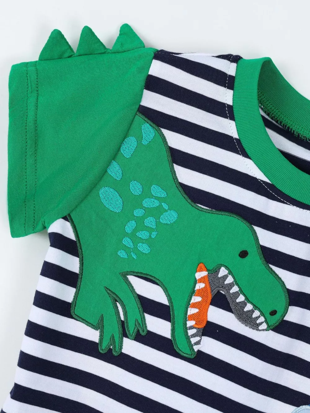 Children's Dinosaur Striped Short Sleeve T-Shirt, image 5