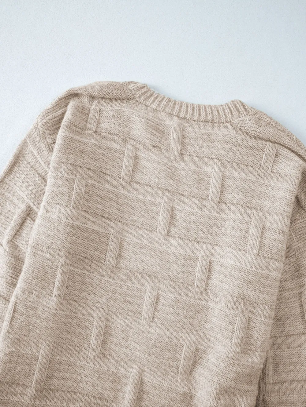 Textured Knit Open Front Cardigan with Pockets, image 3