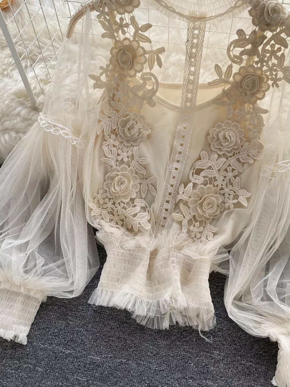 Floral Lace Blouse & Cami Set, image 10