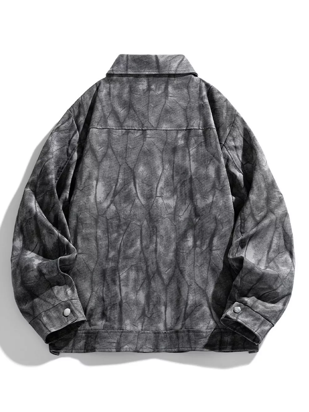Men's Plus Size Abstract Print Long Sleeve Casual Jacket, image 4
