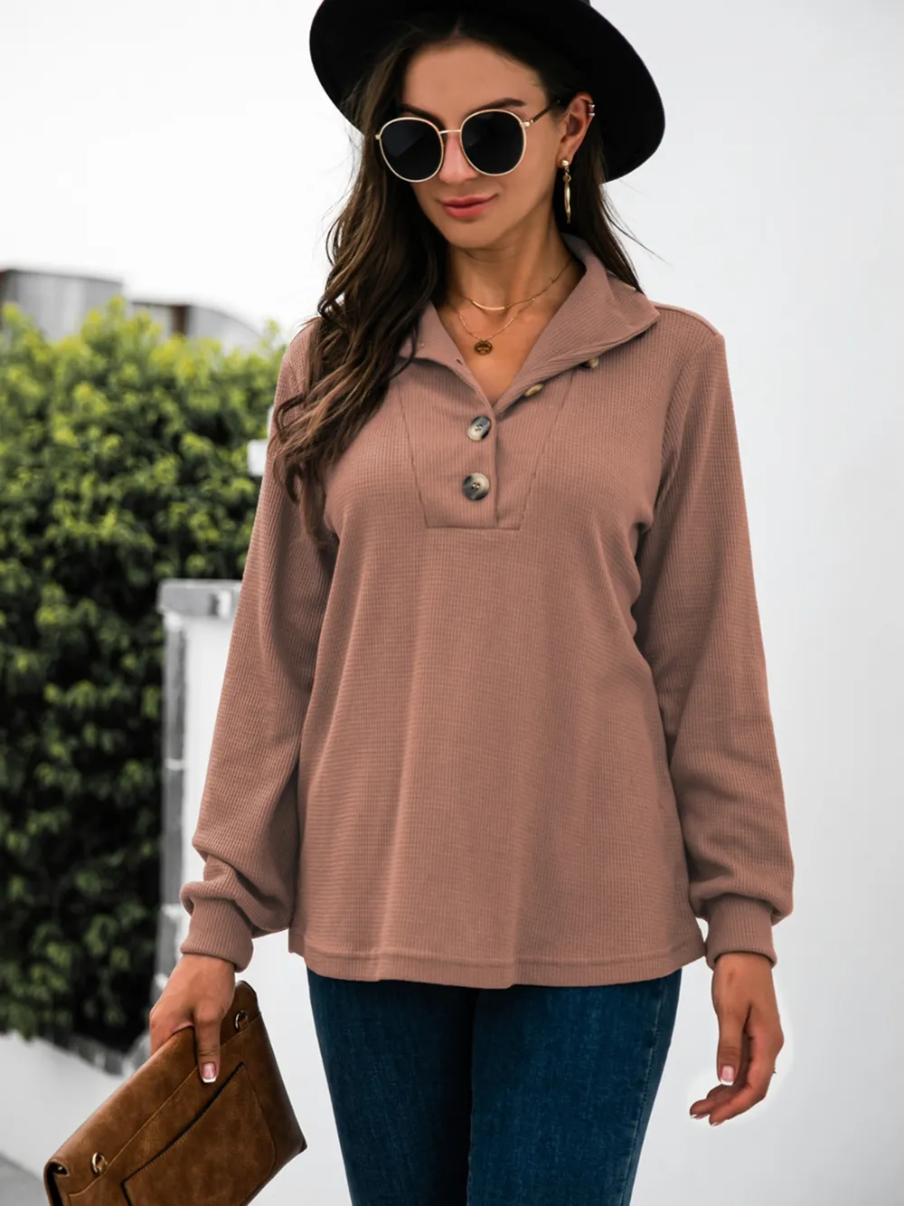 Half Button Long Sleeve T-Shirt, image 5
