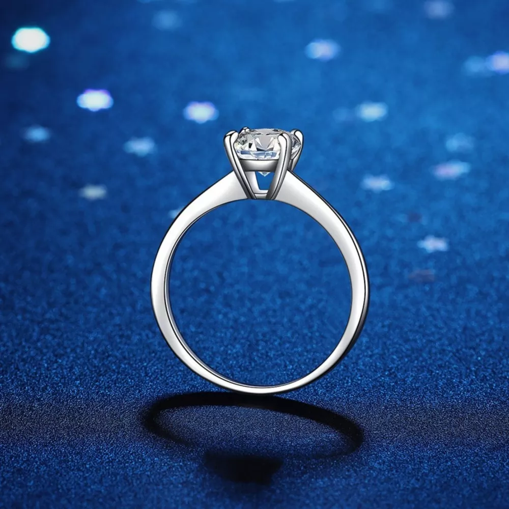 1 Carat Moissanite 925 Sterling Silver Ring, image 3