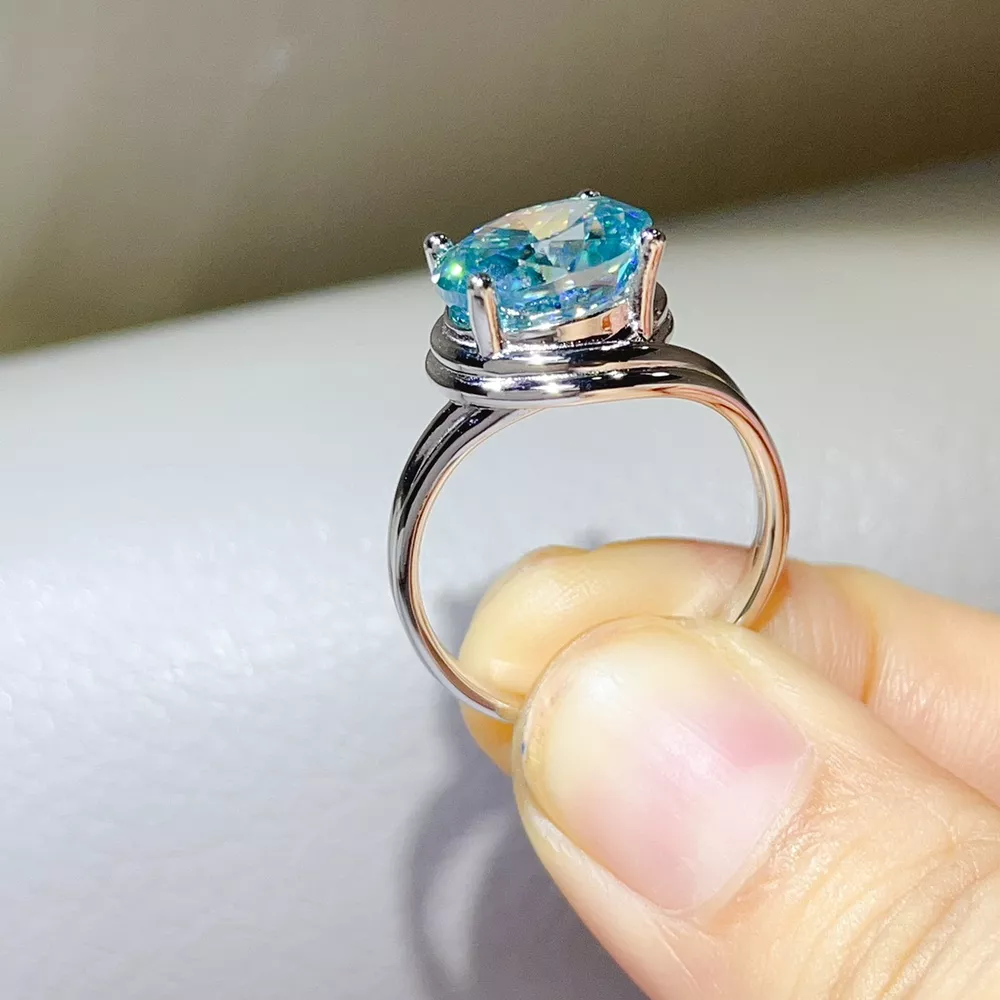 5 Carat 925 Sterling Silver Moissanite Ring, image 3