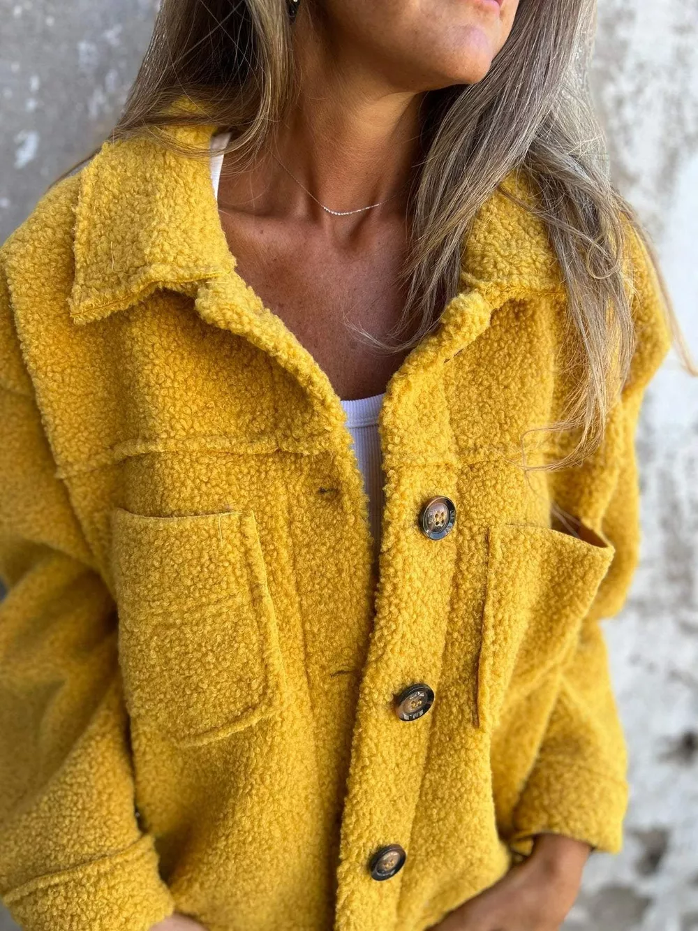 Full Size Single-Breasted Sherpa Shacket Plus Size, image 11