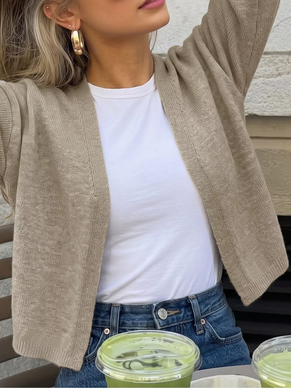 Open-Front Knit Cardigan, image 2