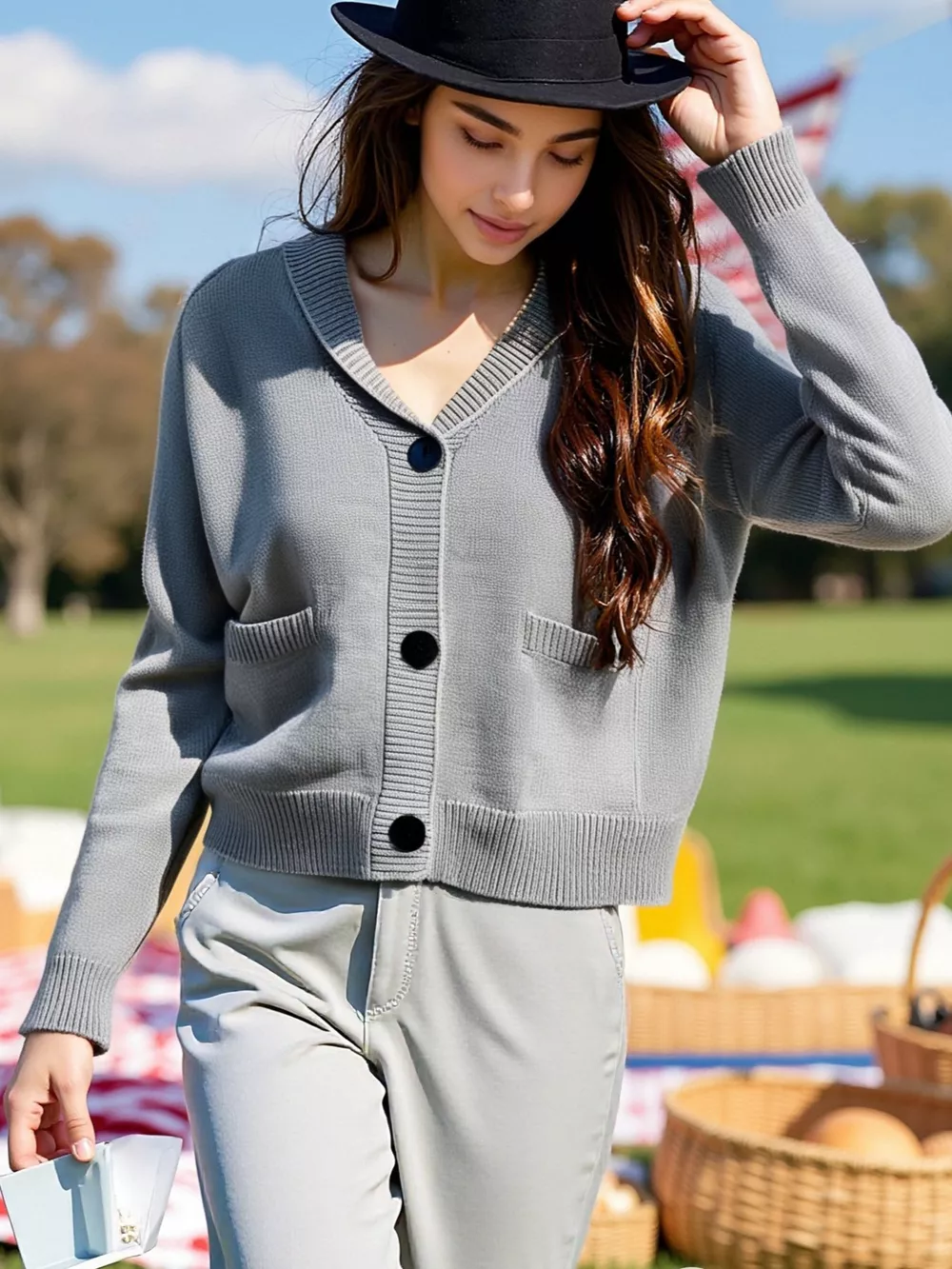 US Flag Button Up Cardigan, image 3