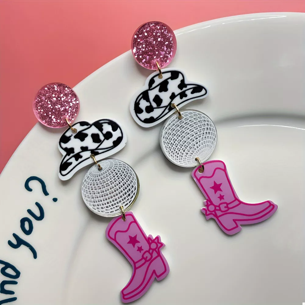 Cowgirl Boots Dangle Earrings, image 5