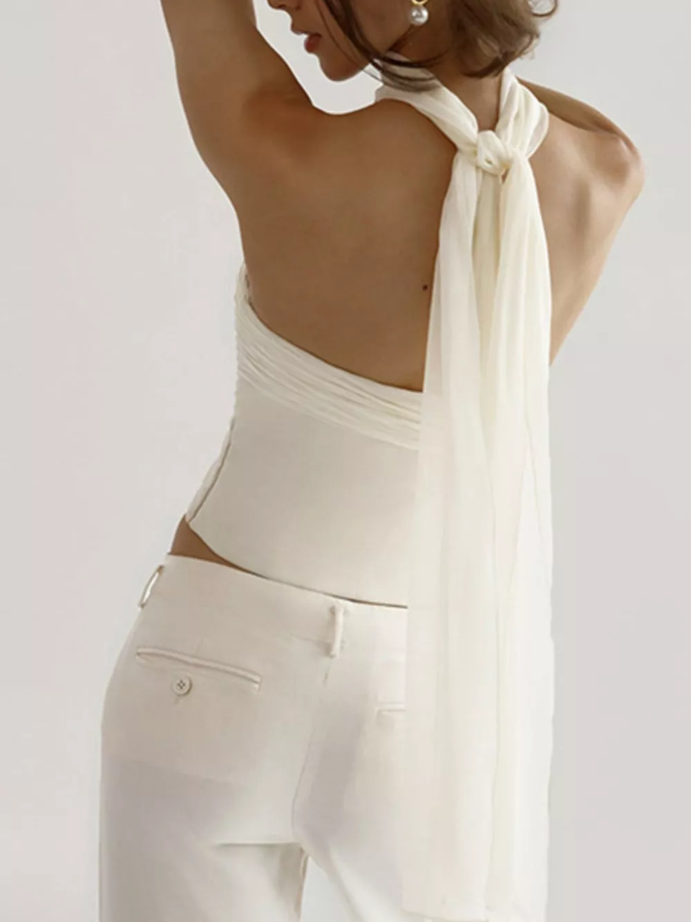 Ruched Tube Top with Scarf, image 5