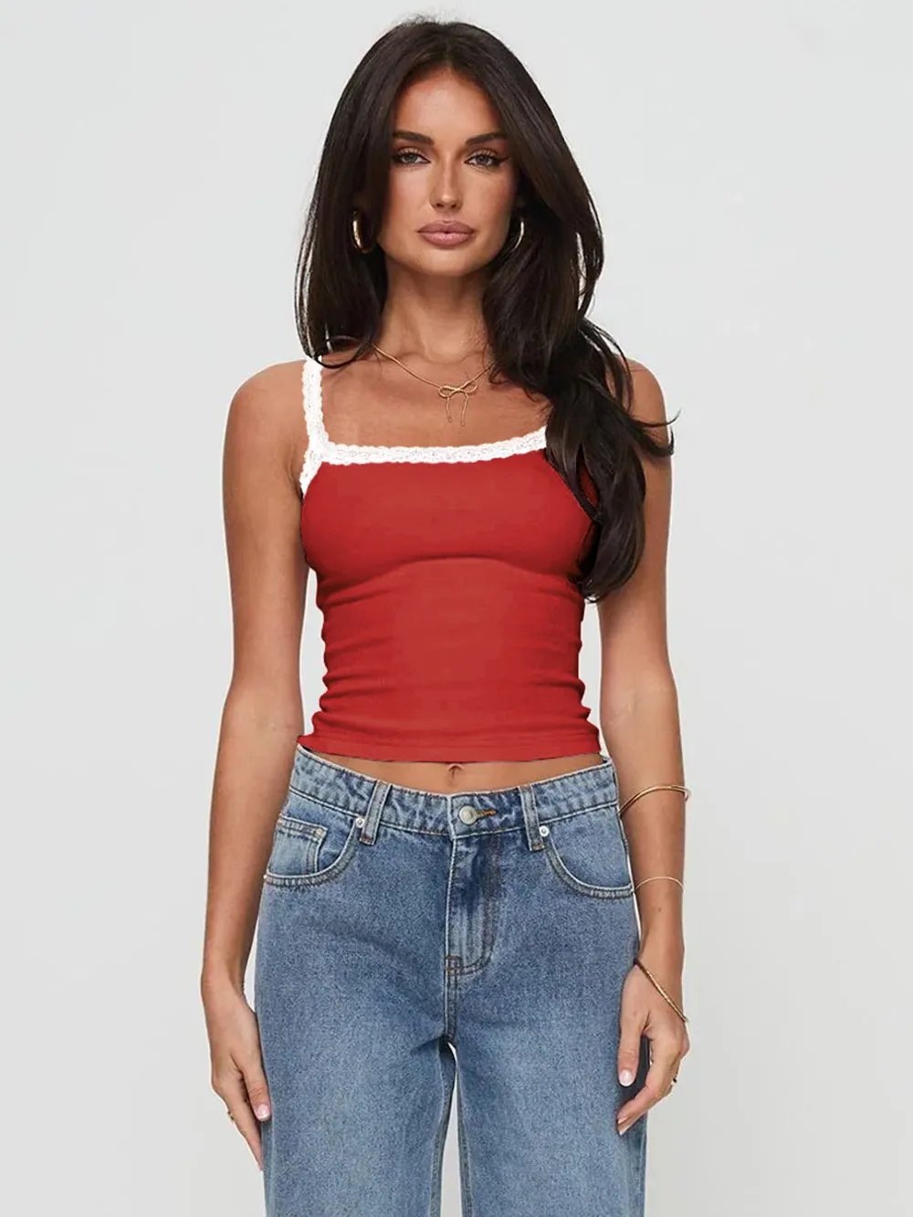 Lace Detail Cropped Cami, image 15