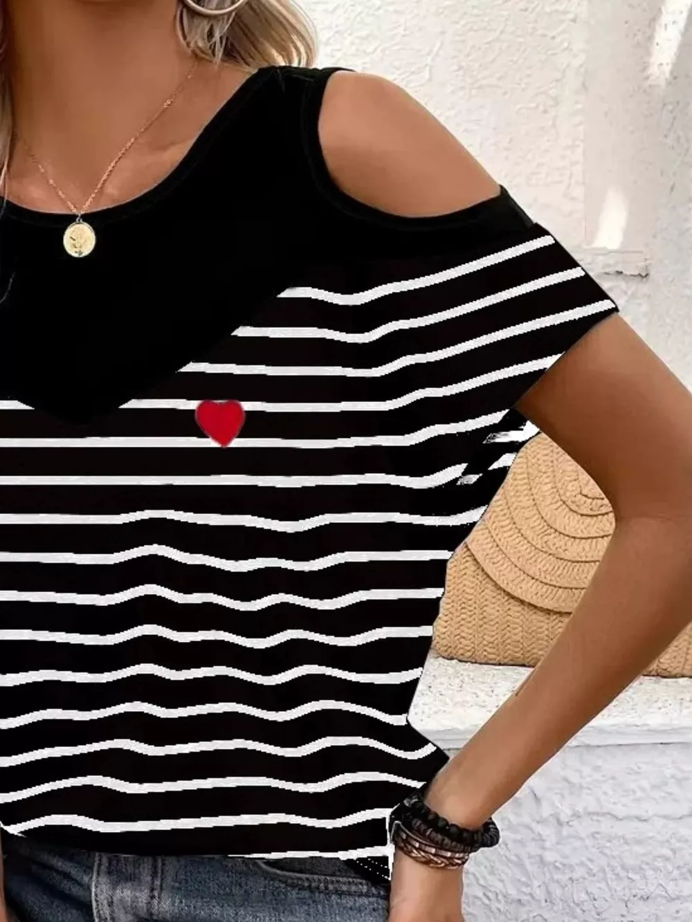 Cold Shoulder Color Block T-Shirt, image 6