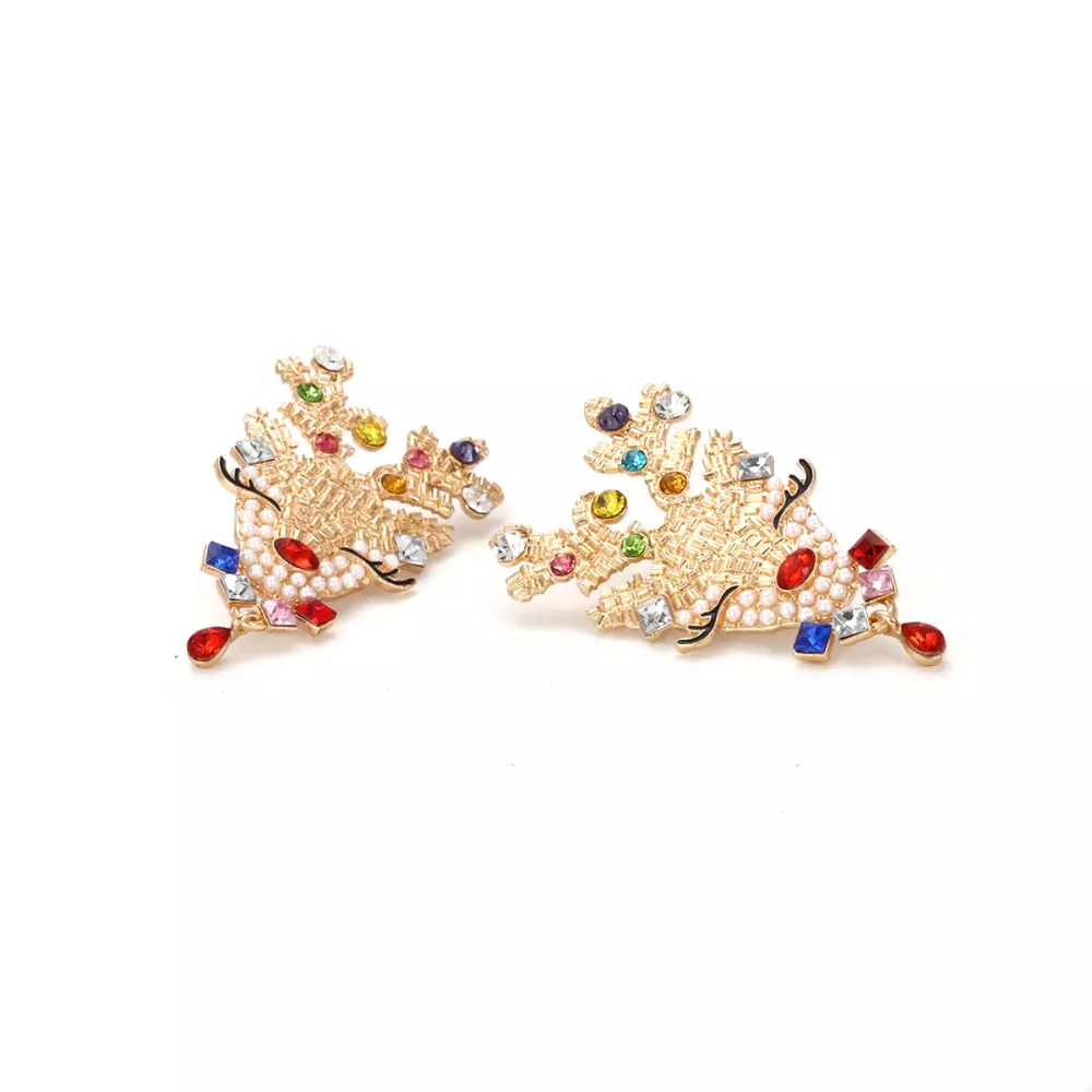 Christmas Reindeer Rhinestone Earrings, image 4