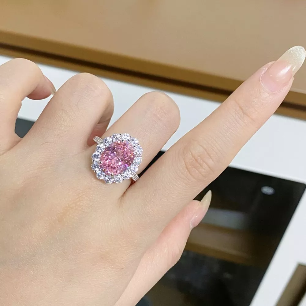 925 Sterling Silver Zircon Round Ring