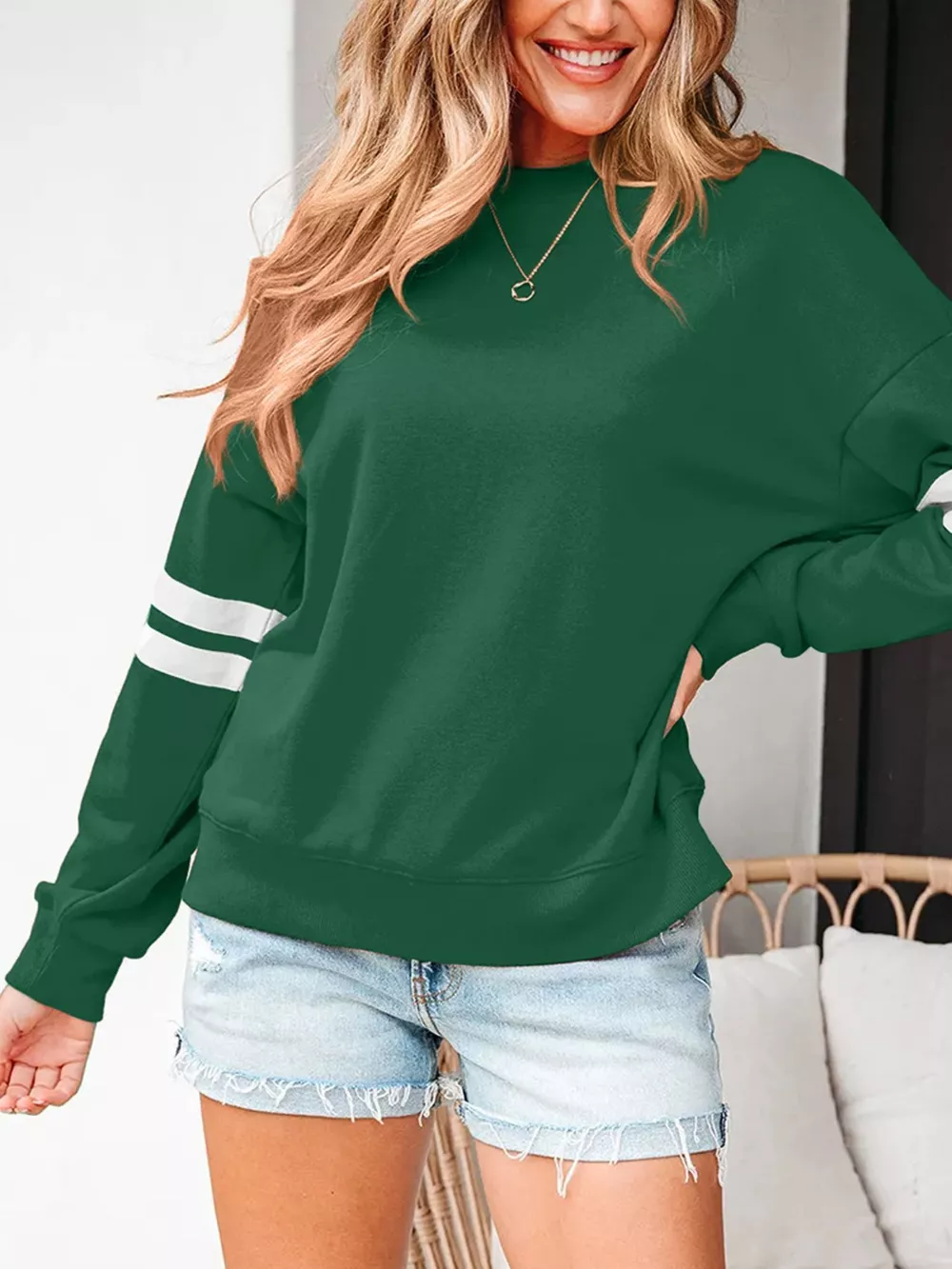 Striped Dropped Shoulder Sweatshirt, image 21