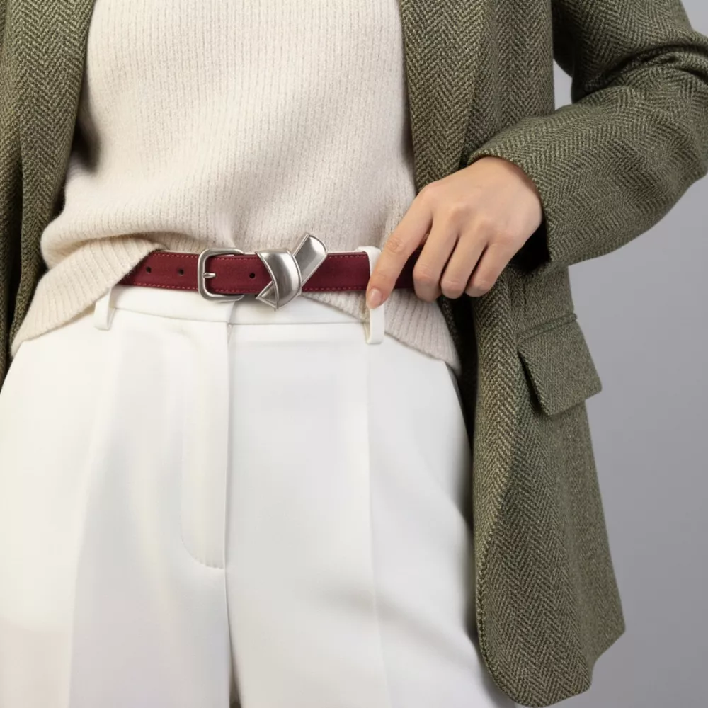 Adjustable Buckle Skinny Belt, image 2
