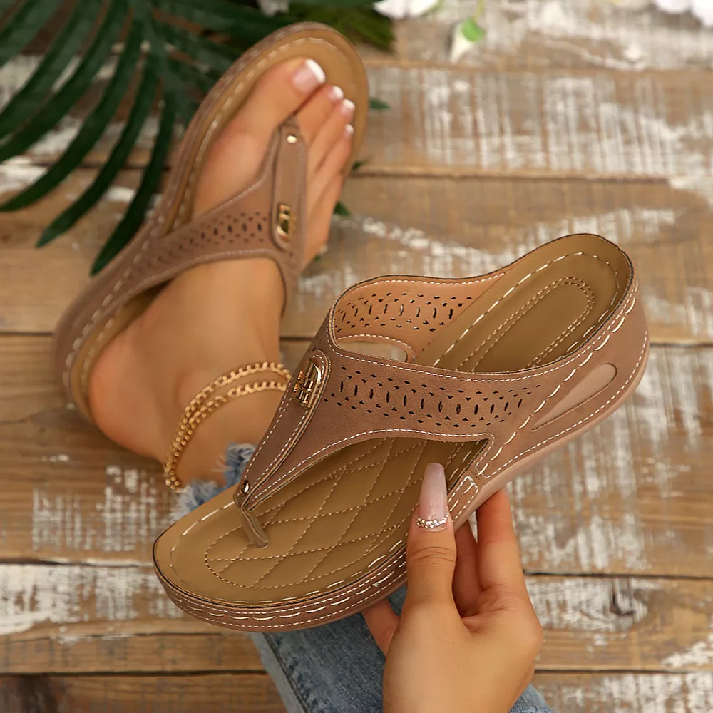Toe Post Wedge Sandals, image 2