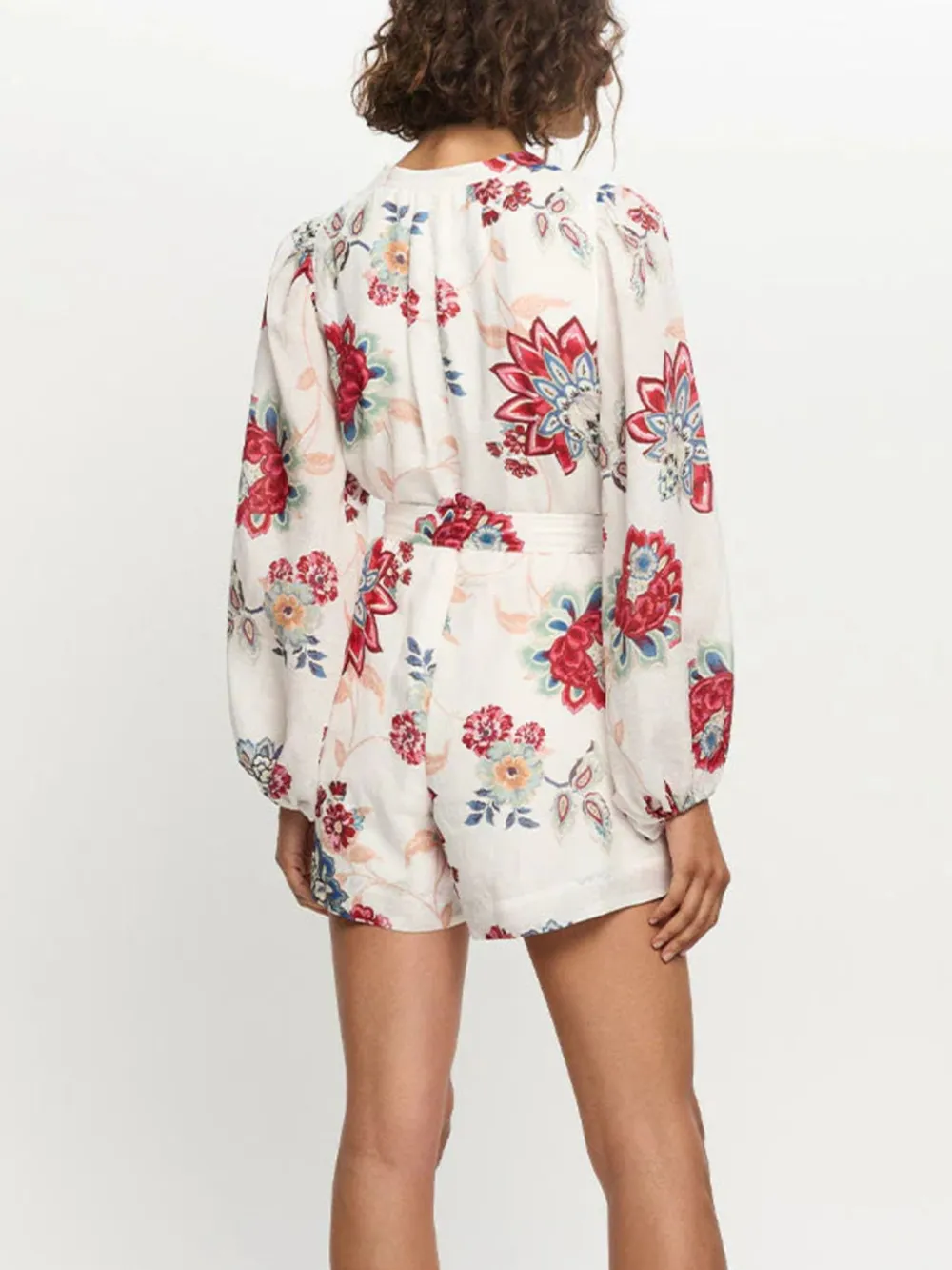 Floral Print Long Sleeve Romper, image 6
