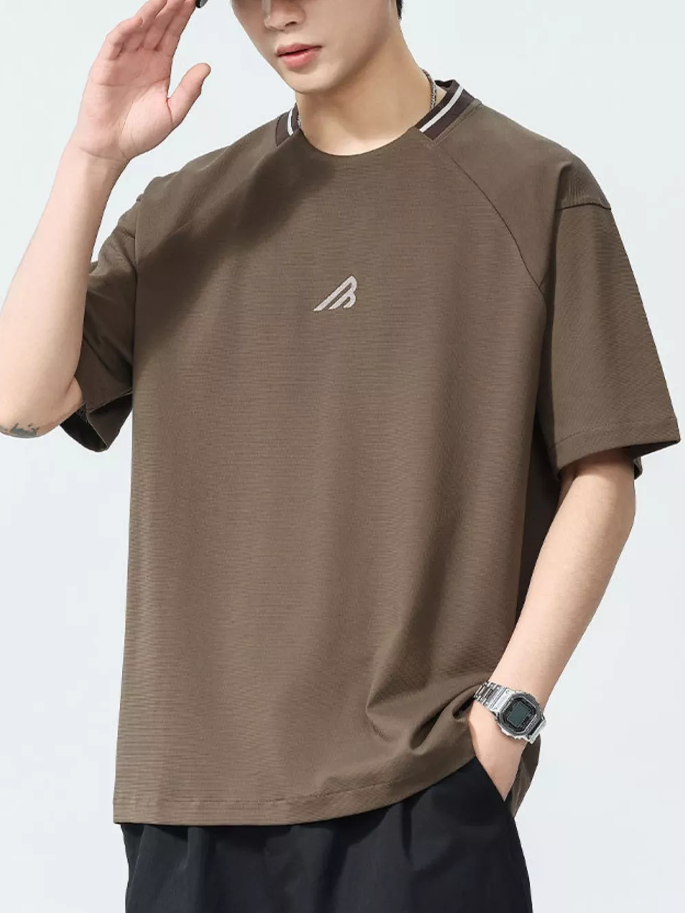 Men's Plus Size Round Neck Short Sleeve T-Shirt, image 3
