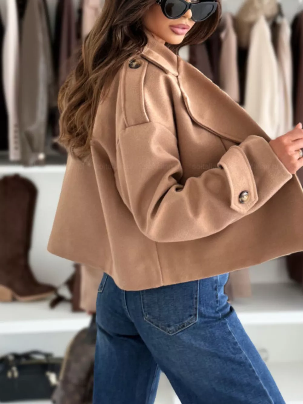 Double-Breasted Cropped Outerwear, image 4