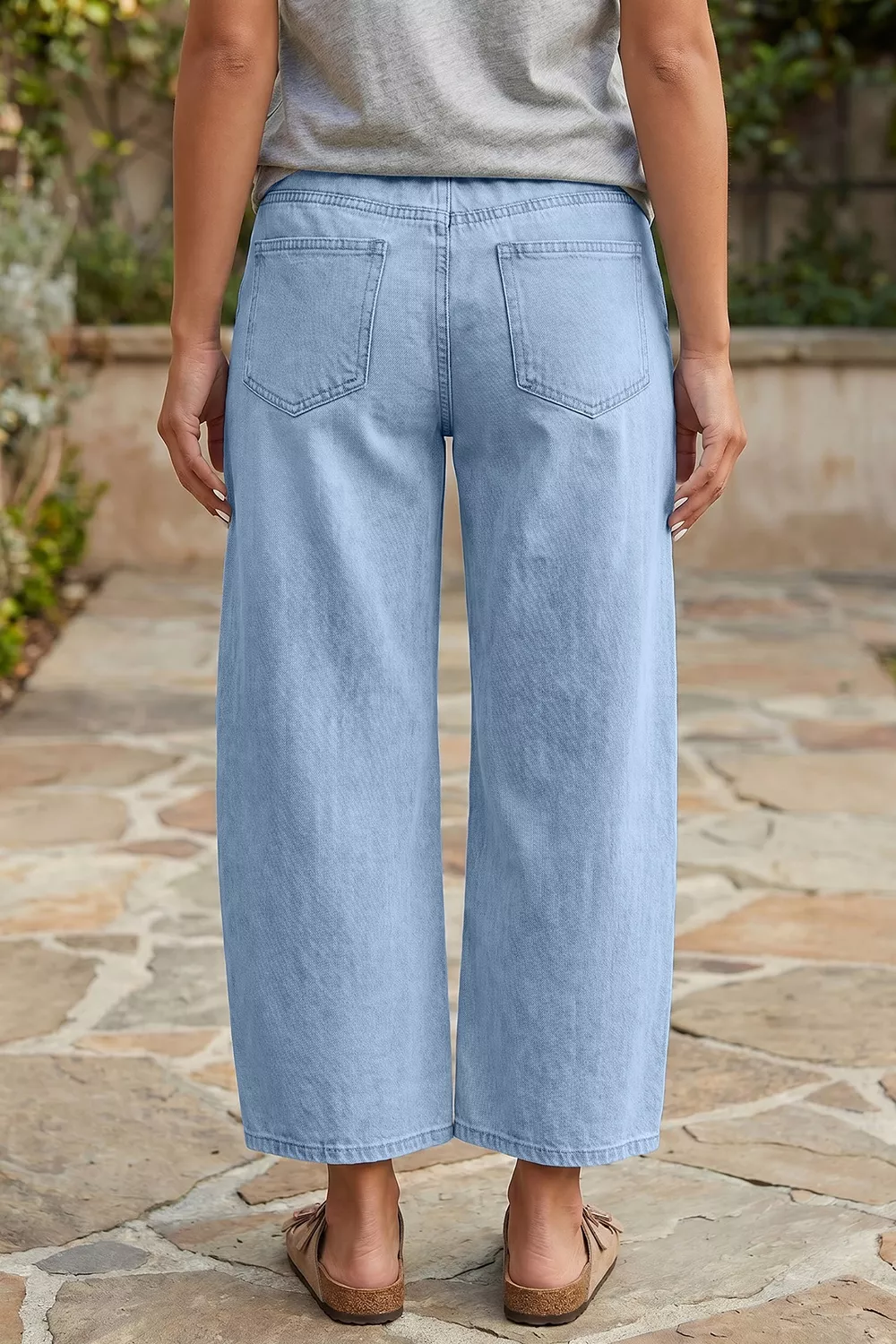 Wide Leg Cropped Jeans, image 2