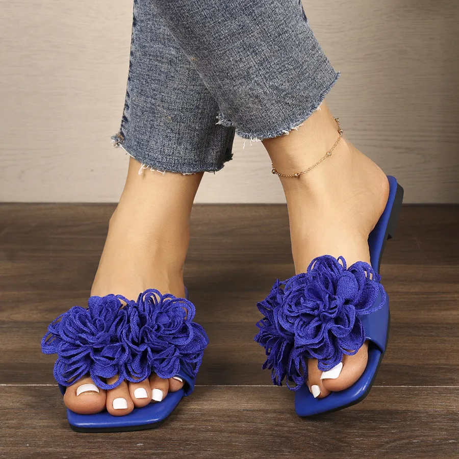 Floral Embellished Flat Sandals, image 8