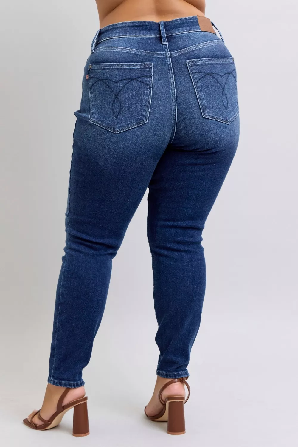 Full Size Washed Thermal Skinny Jeans Plus Size, image 3