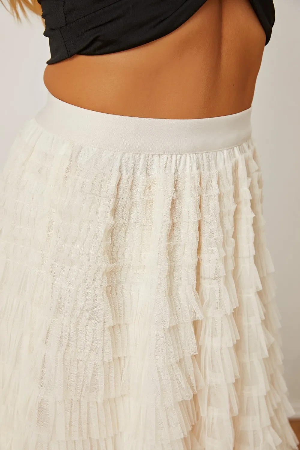 Ruched High Waist Tiered Skirt, image 5