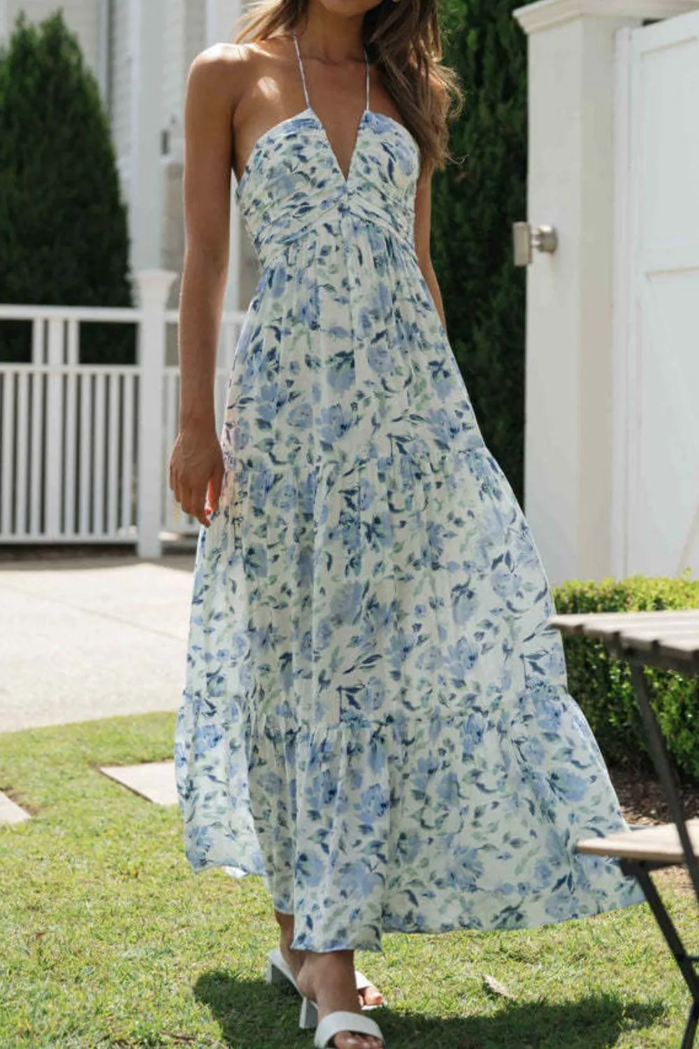 Printed Halter Neck Cami Dress, image 3