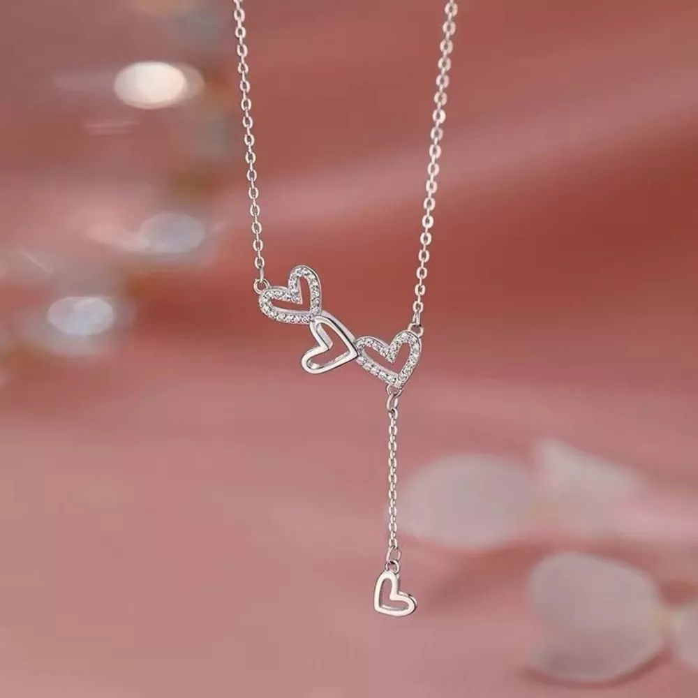925 Sterling Silver Heart Y-Necklace, image 3