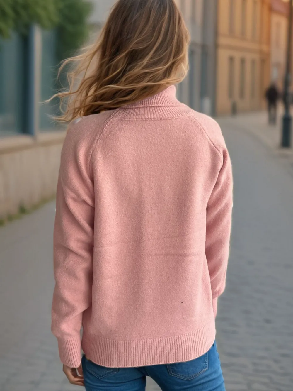 Solid Color Turtleneck Long Sleeve Sweater, image 9