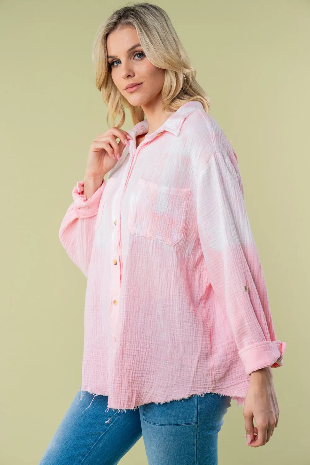 Full Size Long Sleeve Tie Dye Shirt, image 3