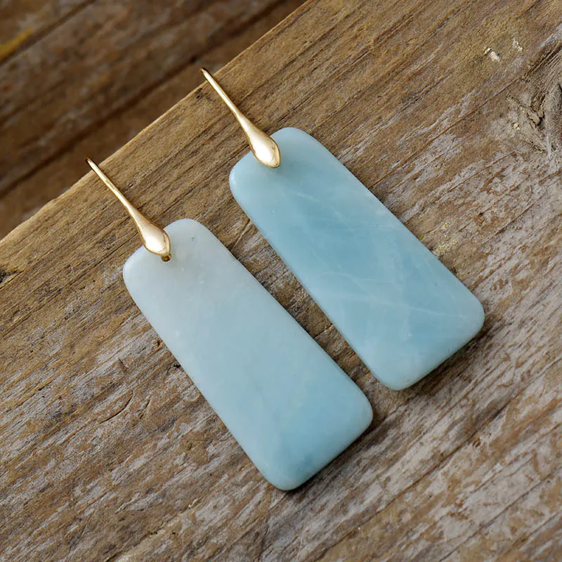 Natural Stone Geometric Shape Earrings, image 2