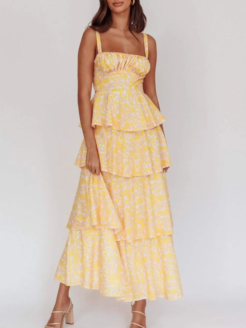 Floral Layered Ruffle Maxi Dress, image 5