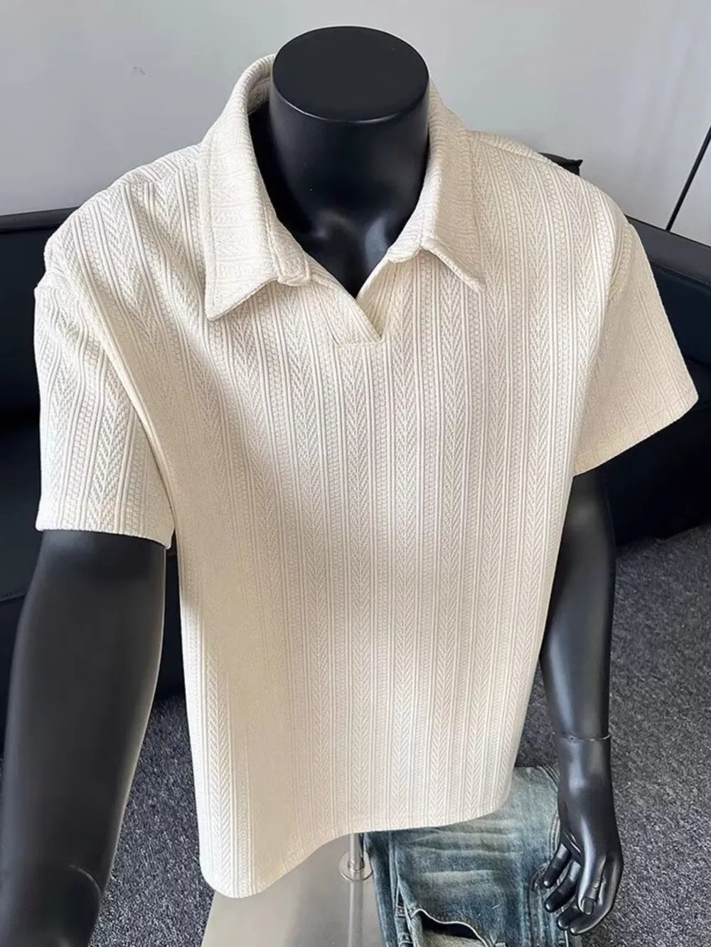Men's Plus Size Collared Neck Short Sleeve Polo, image 2
