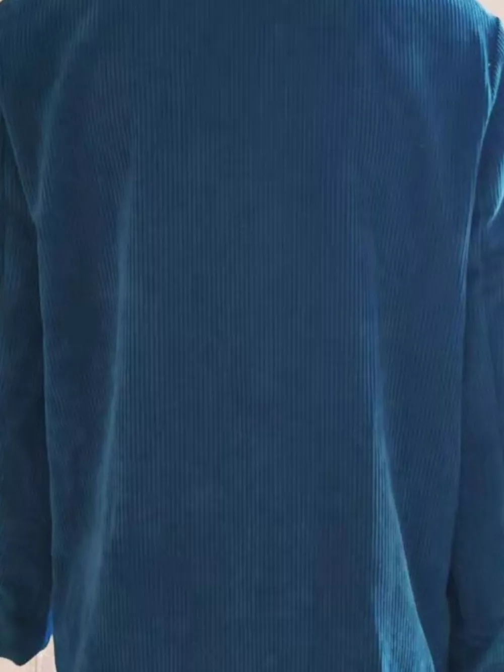 Corduroy Lapel Collar Casual Blazer, image 15