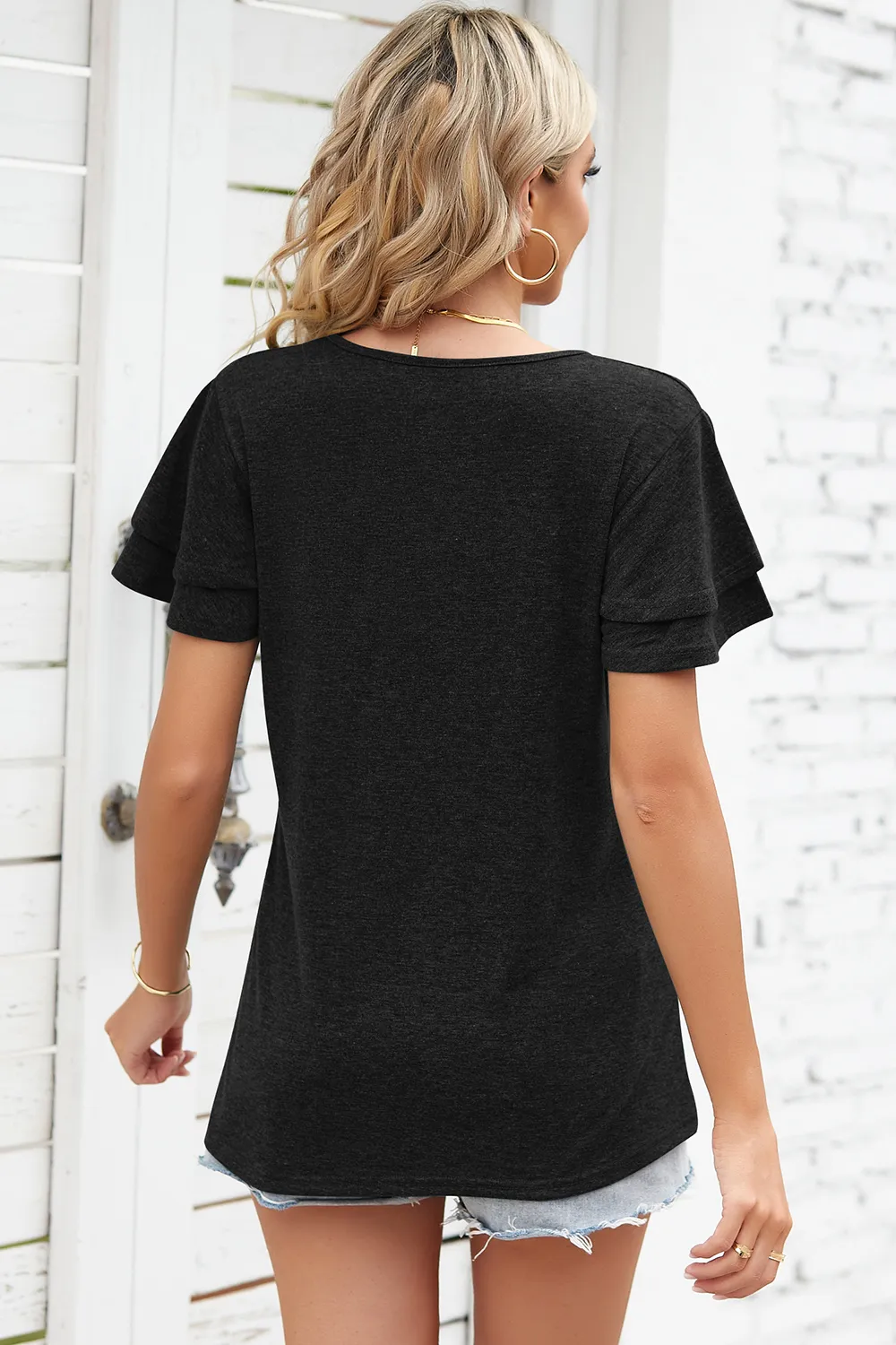 Tie Waist Flutter Sleeve Blouse, image 24
