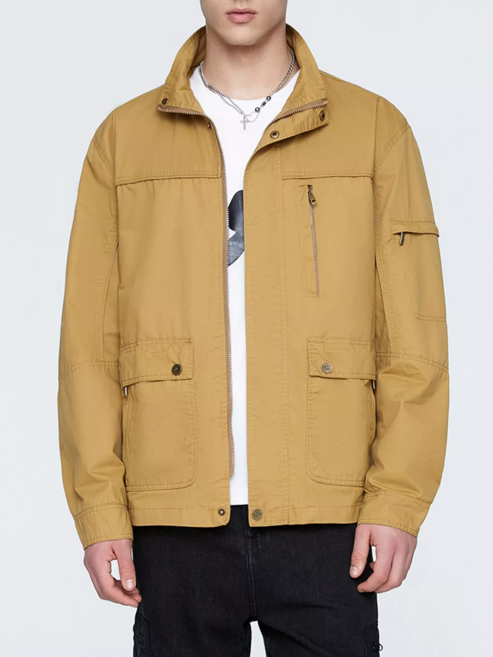 Men's Plus Size Casual Zip Up Lightweight Jacket, image 6