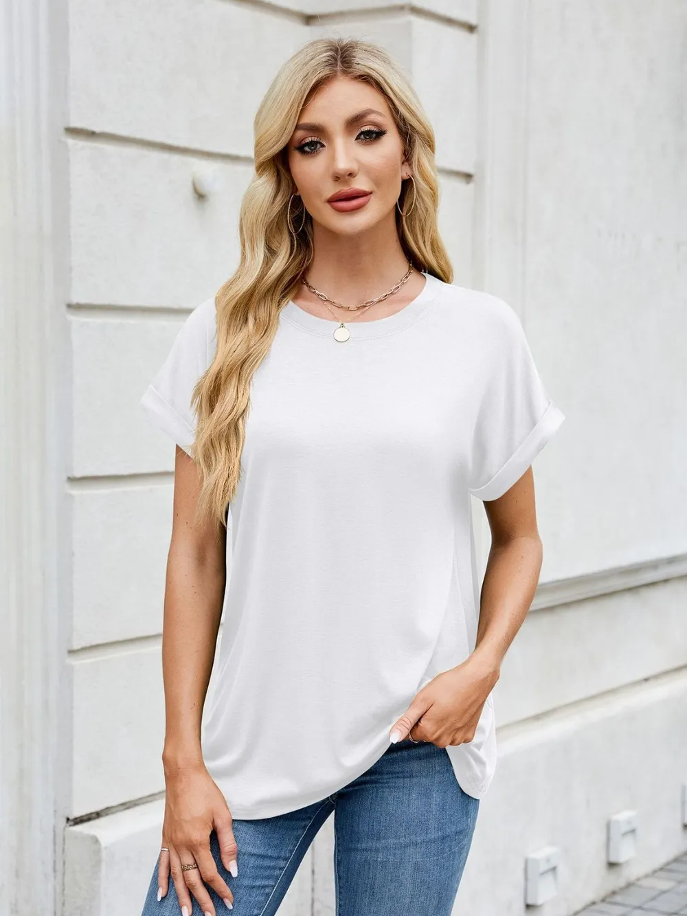 Round Neck Short Sleeve T-Shirt, image 2