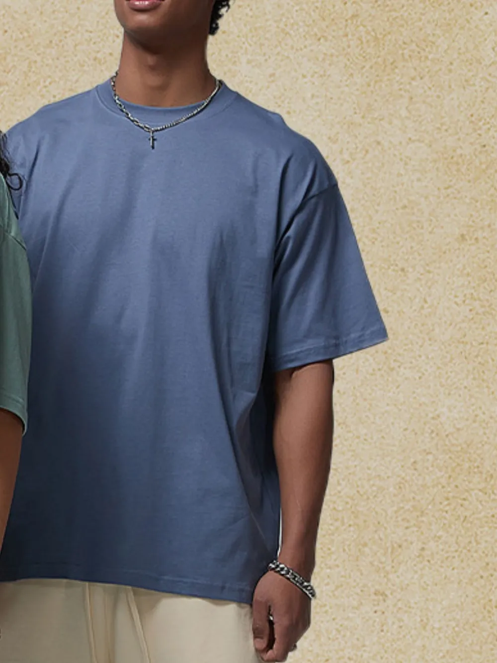 Men's Oversized Round Neck T-Shirt, image 2