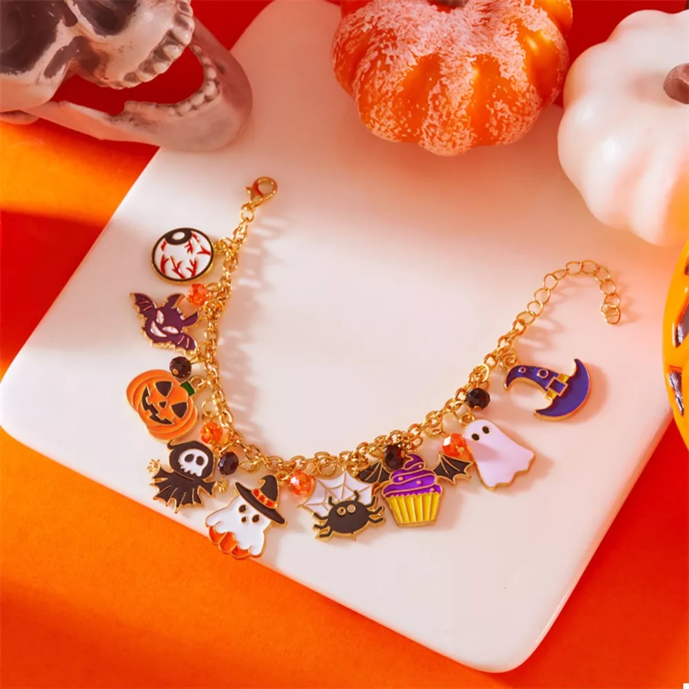 18K Gold-Plated Halloween Charm Bracelet, image 6